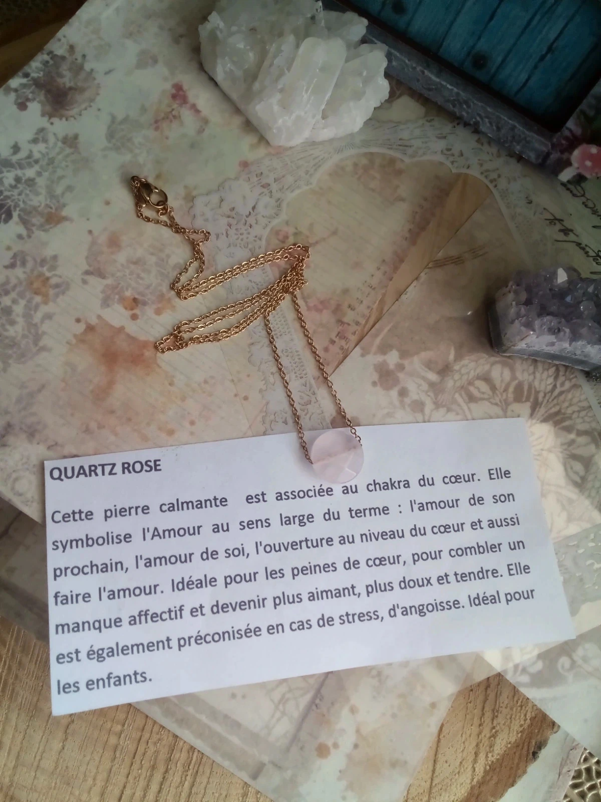 Collier de quartz rose – photo 4
